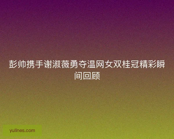 彭帅携手谢淑薇勇夺温网女双桂冠精彩瞬间回顾