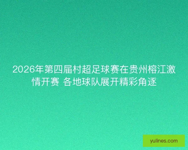 2026年第四届村超足球赛在贵州榕江激情开赛 各地球队展开精彩角逐